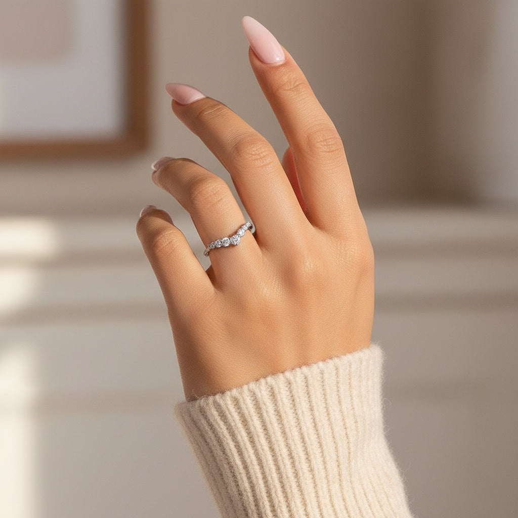 Aurevyn Round Cut White Gold Anniversary Ring