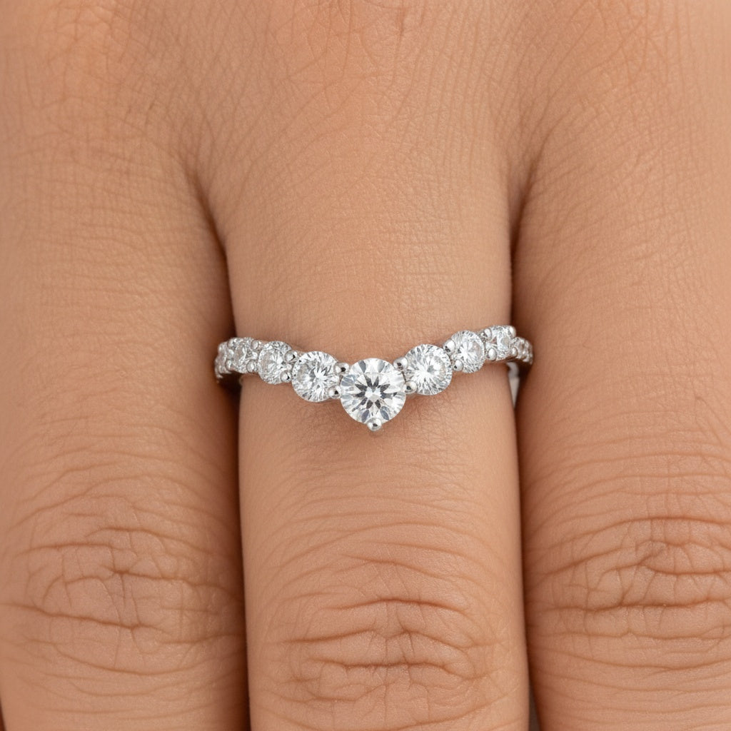 Aurevyn Round Cut White Gold Anniversary Ring