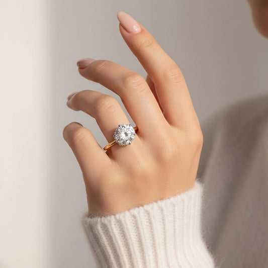 Aurevyn Two-tone 2.0 Ct Round Cut Promise Ring For Women