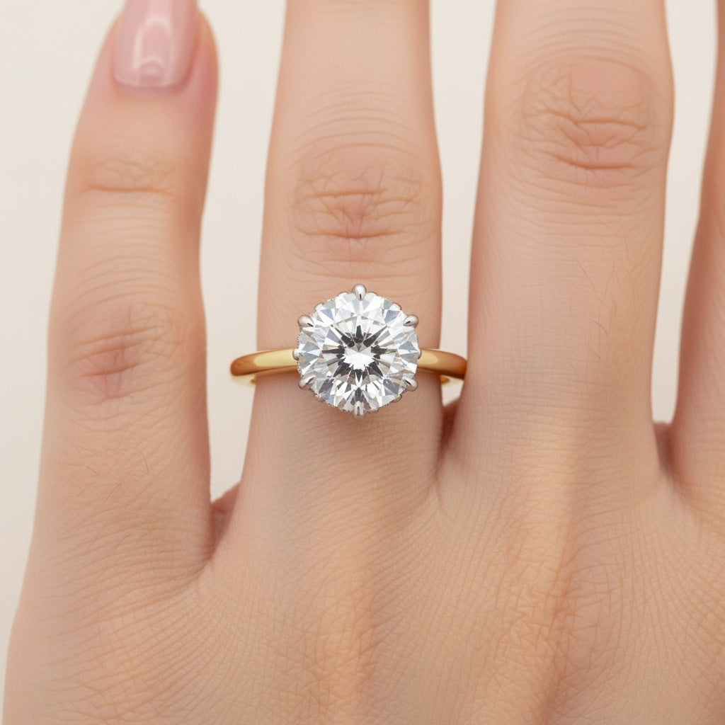 Aurevyn Two-tone 2.0 Ct Round Cut Promise Ring For Women