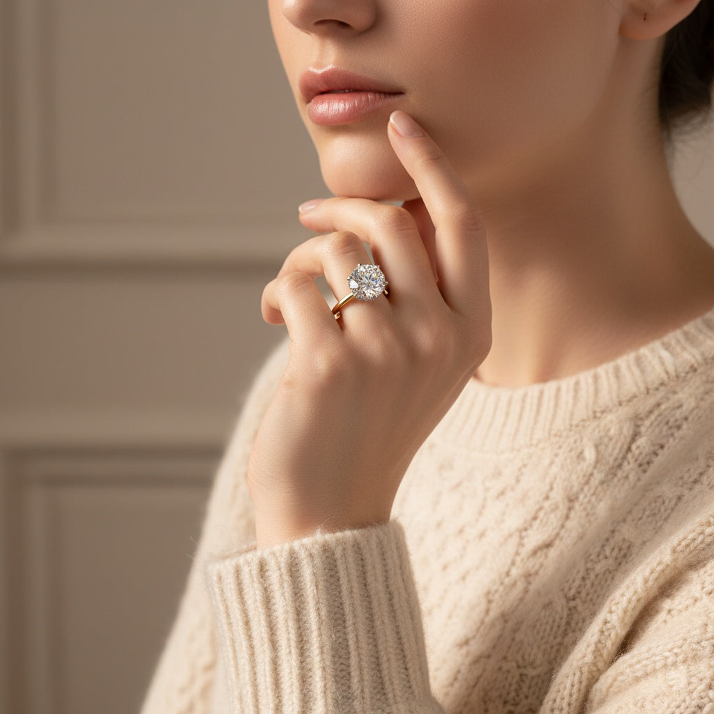 Aurevyn Two-tone 2.0 Ct Round Cut Promise Ring For Women