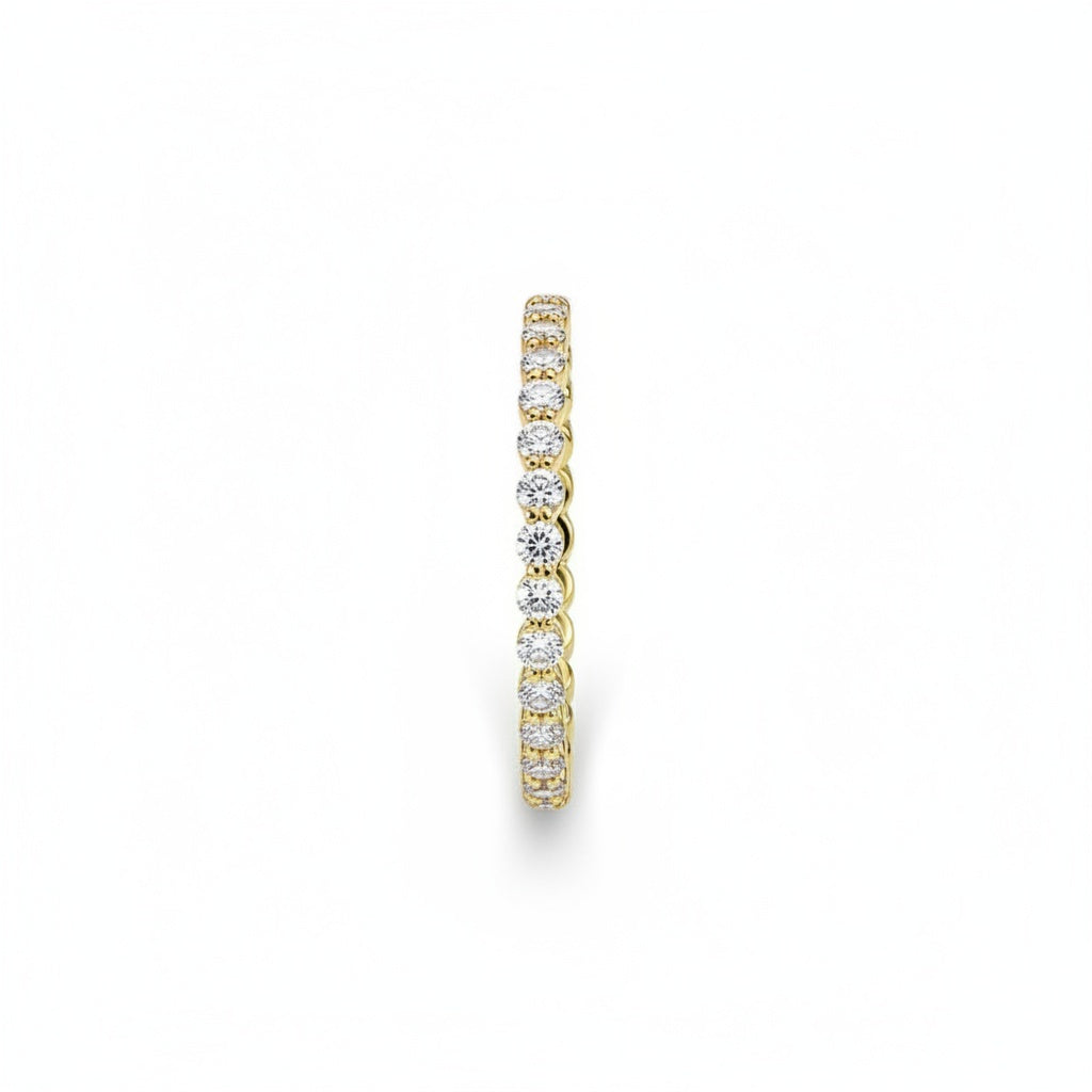 Aurevyn Yellow Gold 1.0 Ct Round Cut Full Eternity Wedding Band