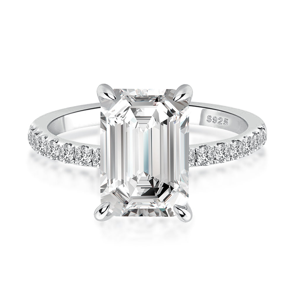 Aurevyn 3.5 Ct Emerald Cut Engagement Ring For Women