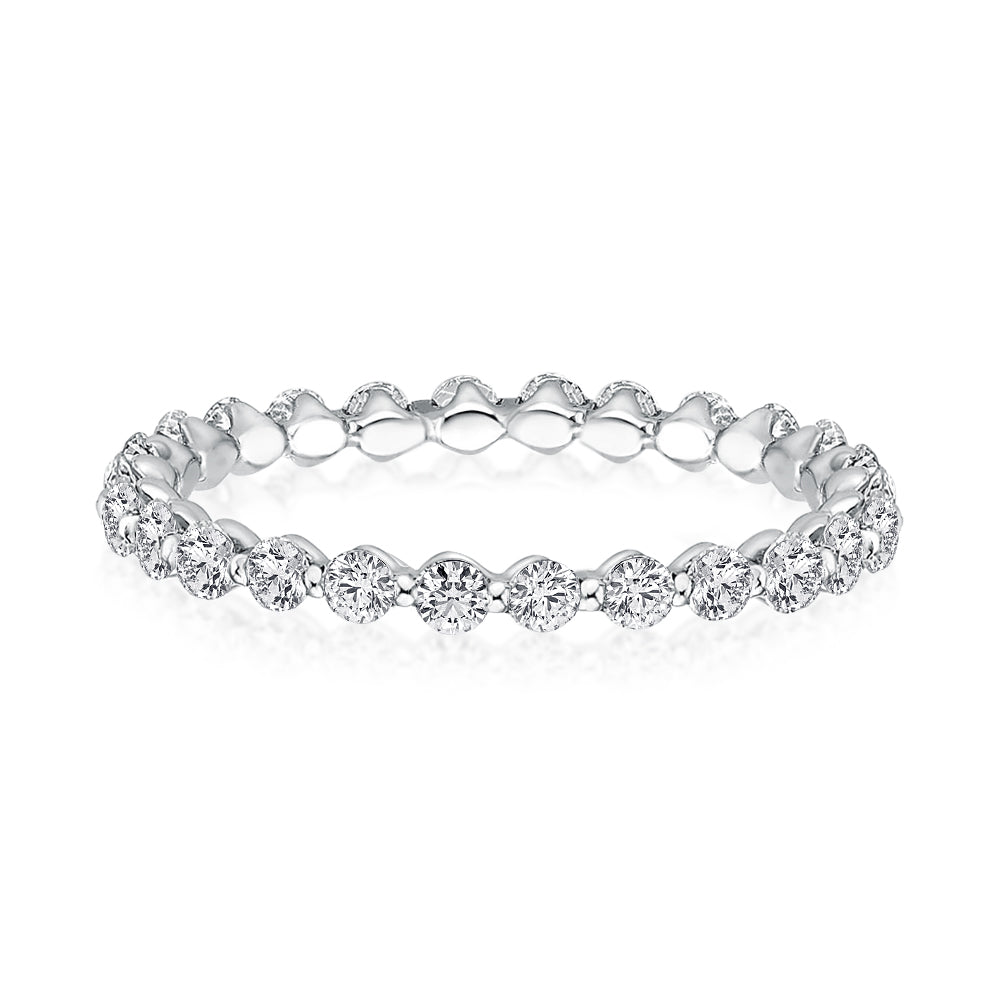 Aurevyn 1.0 Ct White Gold Round Cut Full Eternity Wedding Band