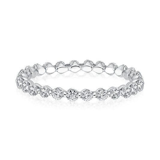 Aurevyn 1.0 Ct White Gold Round Cut Full Eternity Wedding Band