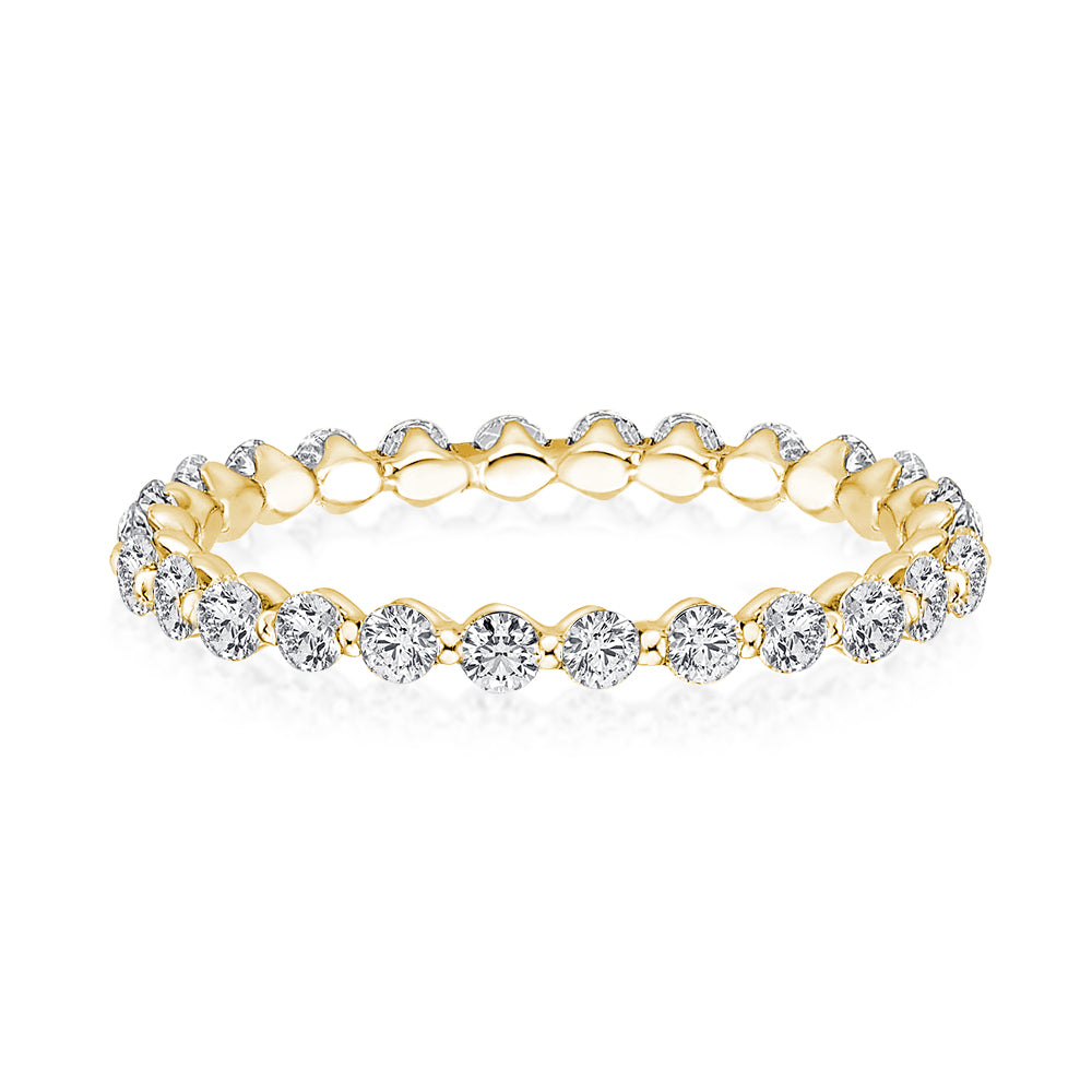 Aurevyn Yellow Gold 1.0 Ct Round Cut Full Eternity Wedding Band