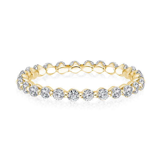 Aurevyn Yellow Gold 1.0 Ct Round Cut Full Eternity Wedding Band